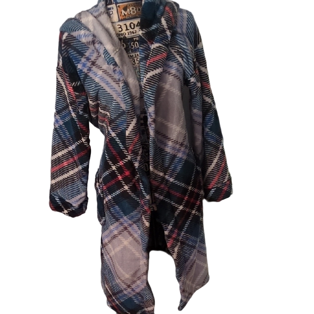 Vera Bradley Snow Plaid Belted Fleece Robe S/M